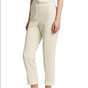Theory Trecca Pull on Pants White Work Business Trousers 4 Small Cream tan